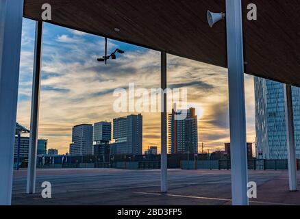 Futuristische Architektur im maritimen Viertel von Barcelona Stockfoto