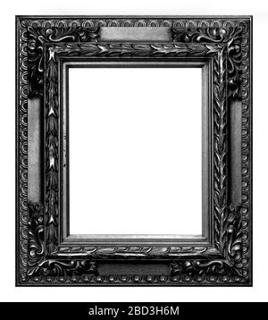 Antik schwarz Rahmen isoliert auf dem weißen Hintergrund Vintage Style Stockfoto