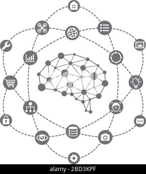 AI ( künstliche Intelligenz ) Bild Illustration. Stock Vektor