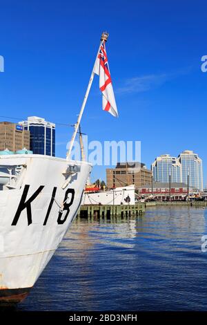 HMCS Sackville Naval Memorial, Harborwalk, Halifax, Nova Scotia, Kanada Stockfoto