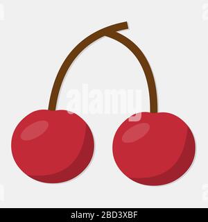 Frische Kirschfrucht isoliert für gesundes Lebensmittelkonzept Vektorgrafiken Stock Vektor