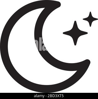 Wetter-Symbol ( Nacht ) / ( Halbmond ) Stock Vektor