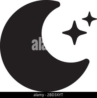 Wetter-Symbol ( Nacht ) / ( Halbmond ) Stock Vektor
