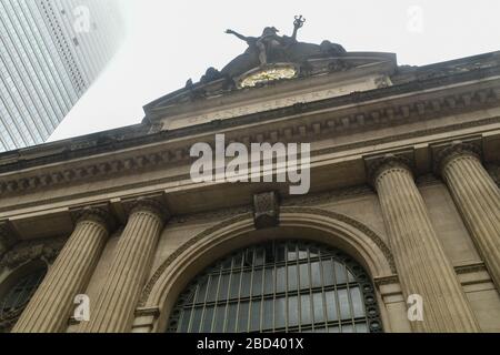 Grand Central Terminal an einem nebligen Tag in New York City. Stockfoto