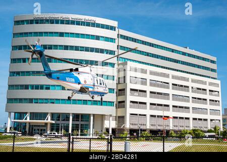 Miami Beach, Florida, Mount Mt. Sinai Medical Center Center Krankenhaus, Golden Family Medical Building, Monroe County Fire Rescue Hubschrauber Notluft, l Stockfoto
