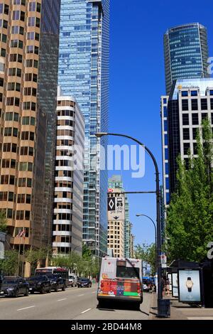 West Georgia Street, Vancouver, British Columbia, Kanada, USA Stockfoto