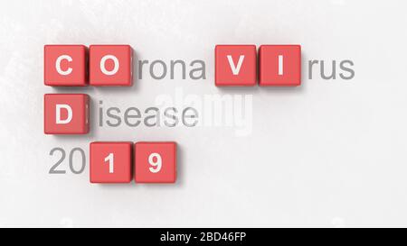 Coronavirus Disease 2019, COVID 19 Konzeptabbildung Stockfoto