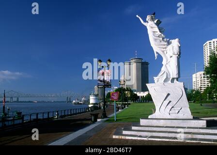 Denkmal für den Einwanderer, Woldenberg Riverfront Park, New Orleans, Louisiana Stockfoto