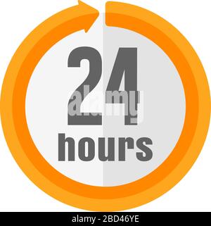 Timer, Vektor-Symbol-Illustration ( 24 Stunden ) Stock Vektor