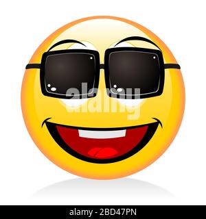 Emoji, Emoticon - Sonnenbrille Stockfoto