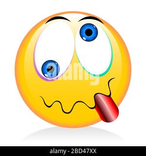 Gelbe Emoji - verrückt Stockfoto