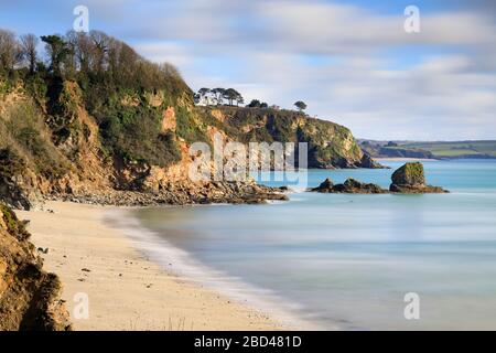 Duporth Beach in der Nähe von Charlestown in Cornwall. Stockfoto