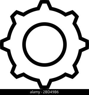 Dünne Linie scharfe Vektor Symbol / Zahnrad, Funktion, Einstellung Stock Vektor
