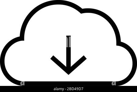 Symbol für dünne Linien und scharfe Vektorgrafiken/Cloud Computing (Download) Stock Vektor