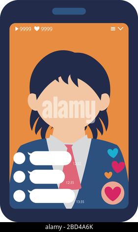 Smartphone Live Video ( Live Chat ) Vektor-Illustration Stock Vektor