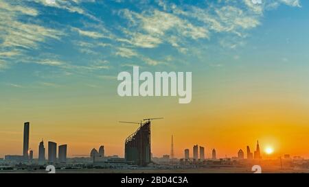 Sonnenaufgang über Riad Stockfoto