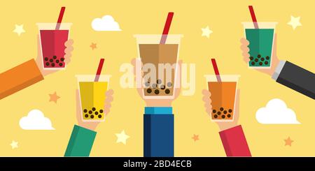 Blasen Tee / Blasen Limonade Vektor Banner Illustration Stock Vektor