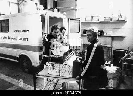 SAMU, Notarzt, Edourd Herriot Hospital, 1980, Lyon, Frankreich Stockfoto