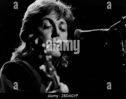 Archive der 90er Jahre: Paul Mc Cartney tritt in Lyon, Frankreich auf Stockfoto