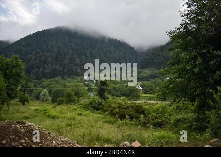 Schöne Aussicht auf eine Landschaft in Pahalgam Kashmir. Stockfoto