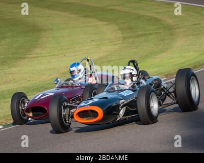 1965 BRM p261 & 1964 LDS Climax F1, Goodwood Revival 2019 West Sussex UK Stockfoto
