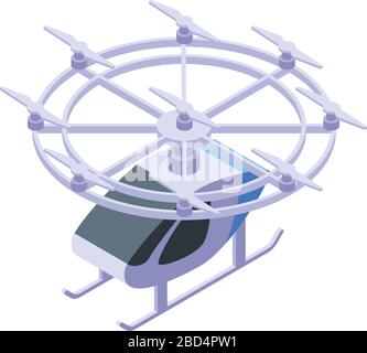 Selbstfahrender Air Taxi - Symbol, isometrischer Stil Stock Vektor