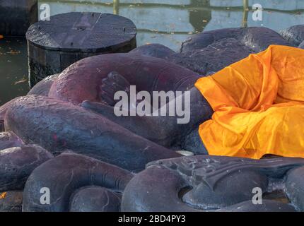 Berühmter Tempel in kathmandu mit dem Namen Budhanilkantha Tempel Sonntag ‎March ‎8, ‎2020 Stockfoto