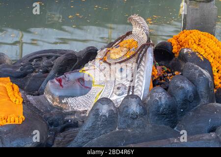 Berühmter Tempel in kathmandu mit dem Namen Budhanilkantha Tempel Sonntag ‎March ‎8, ‎2020 Stockfoto