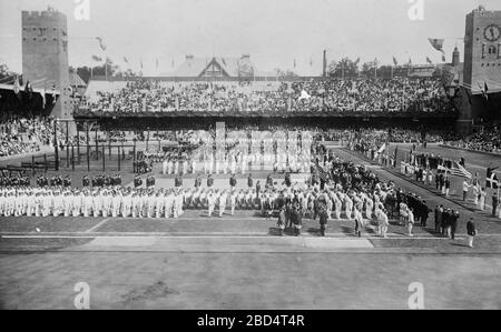 Olympische Spiele, die 1912 in Stockholm, Schweden, abgehalten wurden - Zeremonie zum Eröffnungstag Stockfoto