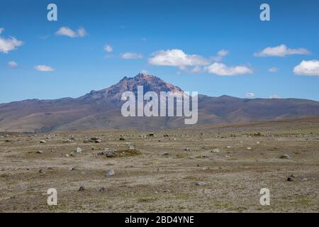 Blick vom Cotopaxi Volvcano während des Trekkking Trail. Nationalpark Cotopaxi, Ecuador. Südamerika. Stockfoto