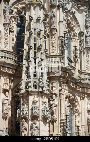 Turmspitzen, Kathedrale der Heiligen Maria von Burgos, UNESCO-Weltkulturerbe, Burgos, Kastilien und León, Spanien, Europa Stockfoto