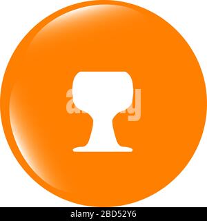 Kaffee oder Tee Tasse Symbol, Web-Taste isoliert Stockfoto