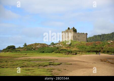 Castle Tioram am Loch Moidart, Lochaber, Schottland, Großbritannien. Stockfoto