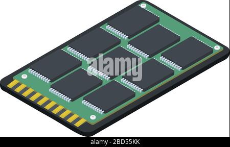 SSD-Laufwerkssymbol. Isometrisch des SSD-Laufwerk-Vektorsymbols für Webdesign isoliert auf weißem Hintergrund Stock Vektor