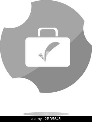 Teilstrich auf Business-Koffer. Web-Symbol isoliert auf weißem Hintergrund Stockfoto