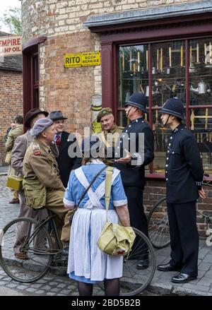 1940 Wochenende im Black Country Living Museum in Dudley, West Midlands, England, Großbritannien Stockfoto