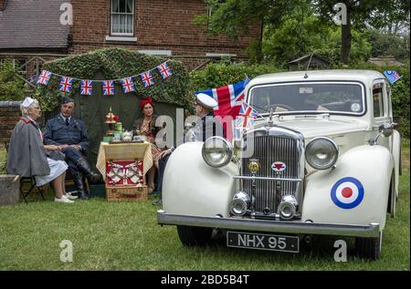 1940 Wochenende im Black Country Living Museum in Dudley, West Midlands, England, Großbritannien Stockfoto