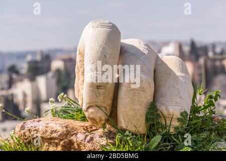 Hand des Herkules auf dem Zitadellenberg, Jordanien Stockfoto