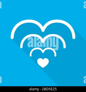 Wi-fi Love Symbol. Romantische Wlan Herz Symbol. Vector Illustration. Drahtlose Kommunikation für Liebhaber. Stock Vektor