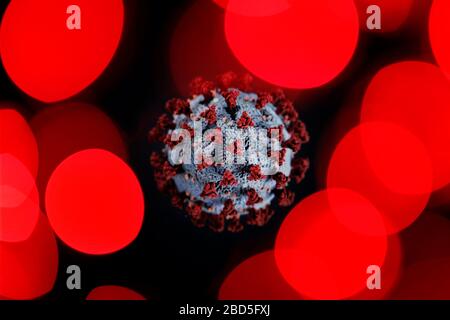 Köln, Deutschland. April 2020. Ein Corona-Virus, umgeben von anderen Erregern - weltweite Nutzung Credit: Dpa/Alamy Live News Stockfoto