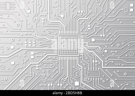 Digitale Technologie. Draufsicht der elektronischen Hauptplatine als Hintergrund. Abbildung Stockfoto