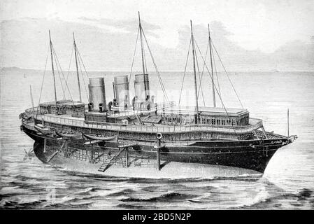 Russische Yacht Lividia (1880) des russischen Kaiser. Vintage oder Old Illustration oder Gravur 1882 Stockfoto