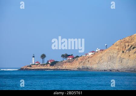 Blick auf Point Loma und den alten Leuchtturm von der San Diego Bay. Stockfoto