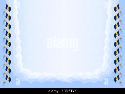 Horizontaler Rahmen und Rahmen mit Barbados Flag, Vorlagenelemente für Ihr Zertifikat und Diplom. Vektor. Stock Vektor