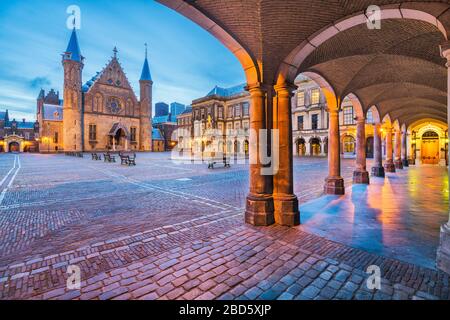 Den Haag, Niederlande, in der Morningzeit am Ridderzaal. Stockfoto