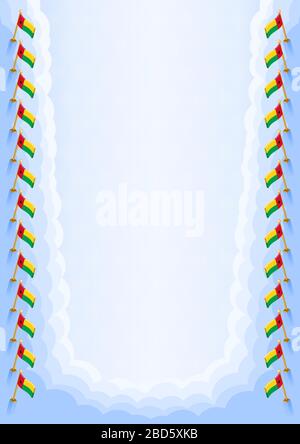 Vertikaler Rahmen und Grenze zur Guinea-Bissau-Flagge, Vorlagenelemente für Ihr Zertifikat und Diplom. Vektor. Stock Vektor