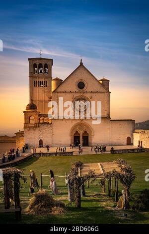 Assisi, Italien. Januar 2020. Die Basilika von San Francesco. Franz von Assisi. Stockfoto