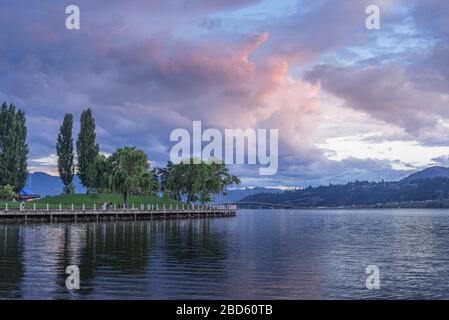 Kelowna Okanagan Lake Stockfoto