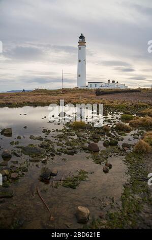 Barns Ness Lighthouse, Dunbar, East Lothian, Schottland, Großbritannien, GB. Stockfoto