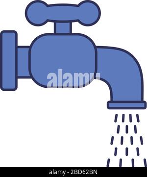 Wasserhahn tropft, Linie und Füllung Symbol Vektorgrafiken Design Stock Vektor